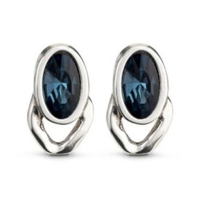 UNO de 50 Earrings • THE QUEEN • Silver plated With Blue Crystal